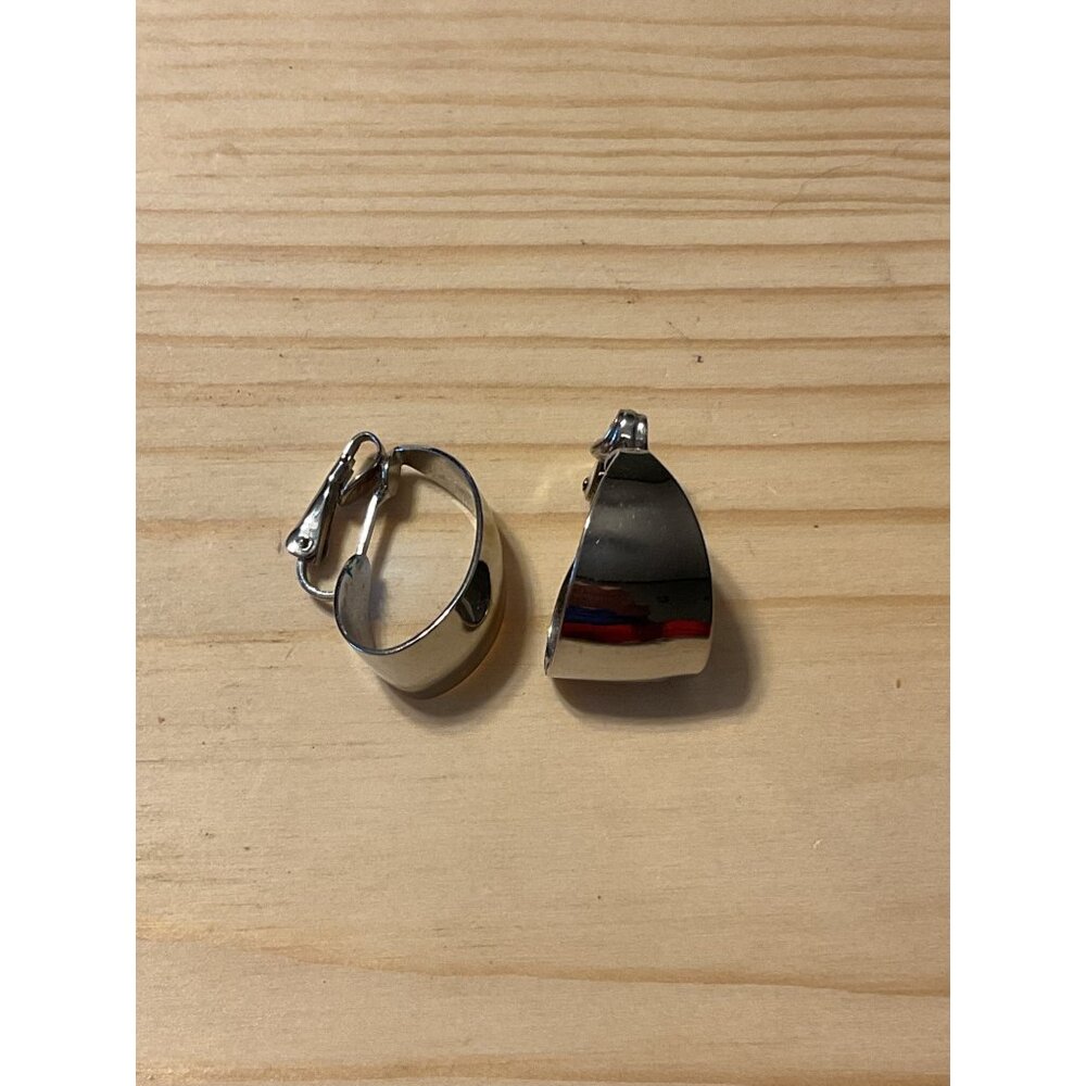 Vintage Silver-Tone Clip-On Earrings